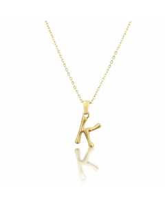 Platform New Stainless Steel Antique Slub-Shaped 26 English Letter Necklace Titanium Steel Pendant Wholesale Colorza