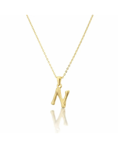 Platform New Stainless Steel Antique Slub-Shaped 26 English Letter Necklace Titanium Steel Pendant Wholesale Colorza