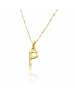 Platform New Stainless Steel Antique Slub-Shaped 26 English Letter Necklace Titanium Steel Pendant Wholesale Colorza