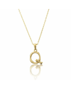 Platform New Stainless Steel Antique Slub-Shaped 26 English Letter Necklace Titanium Steel Pendant Wholesale Colorza