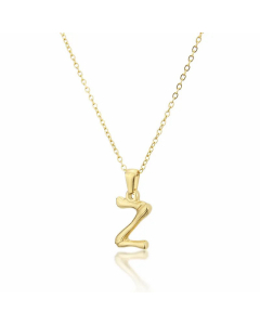 Platform New Stainless Steel Antique Slub-Shaped 26 English Letter Necklace Titanium Steel Pendant Wholesale Colorza