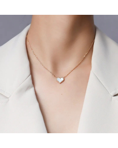 Fashion Peach Heart Pendant White Sea Shell Love Necklace