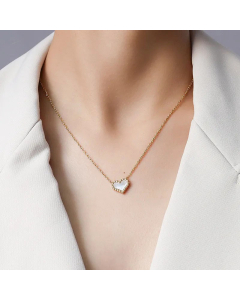 Fashion Peach Heart Pendant White Sea Shell Love Necklace