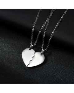 Korean Fashion Love Necklace Heart Couple Chain Stainless Steel