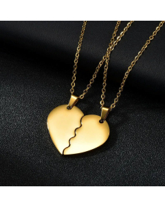 Korean Fashion Love Necklace Heart Couple Chain Stainless Steel