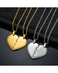 Korean Fashion Love Necklace Heart Couple Chain Stainless Steel