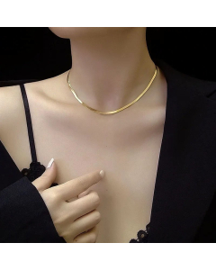 Material Non-Fading Snake Bone Chain Fashion Blade Chain Clavicle Necklace Titanium Steel Wholesale Colorza