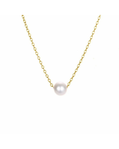 Wholesale Colorza New Fashion Stainless Steel Necklace Simple Pearl Necklace 