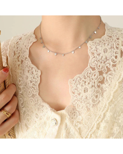 Palace Style Material Gold Plating Necklace Multi-Accessories Clavicle Chain Style Titanium Steel Wholesale Colorza-Steel Color-01