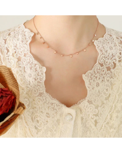Palace Style Material Gold Plating Necklace Multi-Accessories Clavicle Chain Style Titanium Steel Wholesale Colorza-Rose Gold Color-02