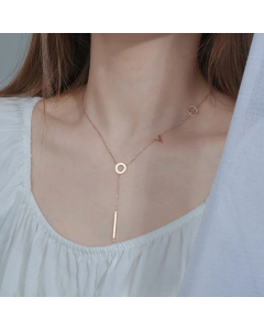Fashion 18K Rose Gold  Wild Necklace Letter Tassel Long Necklace For Women Colorza