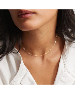 Fashion 14K Gold Plated Necklace Clavicle Chain Short Women Chain 316L Titanium Steel  Colorza-Rose Gold Color