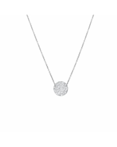Women Simple Round Hammer Pendant New 316L Lettering Stainless Steel Necklace Colorza