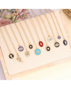 Personalized Stainless Steel Necklace New Oil Drop Cross Eye Pendant