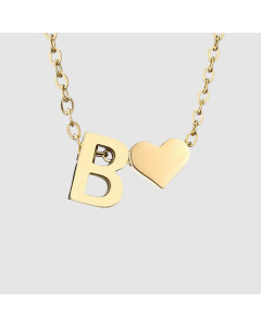 Fashion Jewelry Simple Heart-Shaped Letter Clavicle Chain Women Gold-Plated Necklace Wholesale