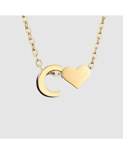 Fashion Jewelry Simple Heart-Shaped Letter Clavicle Chain Women Gold-Plated Necklace Wholesale