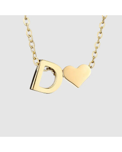 Fashion Jewelry Simple Heart-Shaped Letter Clavicle Chain Women Gold-Plated Necklace Wholesale