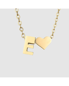 Fashion Jewelry Simple Heart-Shaped Letter Clavicle Chain Women Gold-Plated Necklace Wholesale