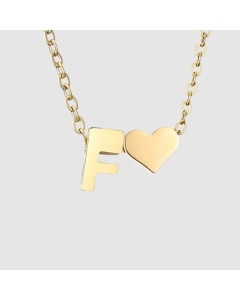 Fashion Jewelry Simple Heart-Shaped Letter Clavicle Chain Women Gold-Plated Necklace Wholesale