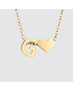 Fashion Jewelry Simple Heart-Shaped Letter Clavicle Chain Women Gold-Plated Necklace Wholesale