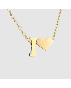 Fashion Jewelry Simple Heart-Shaped Letter Clavicle Chain Women Gold-Plated Necklace Wholesale