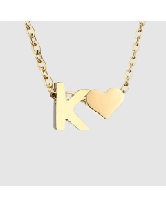 Fashion Jewelry Simple Heart-Shaped Letter Clavicle Chain Women Gold-Plated Necklace Wholesale