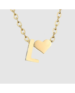 Fashion Jewelry Simple Heart-Shaped Letter Clavicle Chain Women Gold-Plated Necklace Wholesale