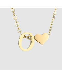 Fashion Jewelry Simple Heart-Shaped Letter Clavicle Chain Women Gold-Plated Necklace Wholesale