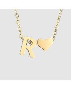 Fashion Jewelry Simple Heart-Shaped Letter Clavicle Chain Women Gold-Plated Necklace Wholesale