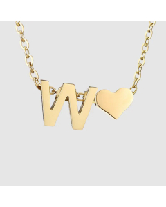 Fashion Jewelry Simple Heart-Shaped Letter Clavicle Chain Women Gold-Plated Necklace Wholesale