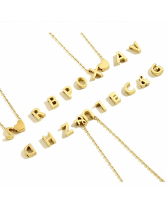 Fashion Jewelry Simple Heart-Shaped Letter Clavicle Chain Women Gold-Plated Necklace Wholesale