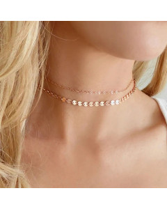 Trend Double-Layer Chain New Product Fashion Stainless Steel Necklace For Women-Rose Gold Color