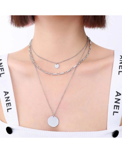 Fashion Plated 18K Real Gold Necklace Three-Layered Clavicle Chain Titanium Steel Wholesale