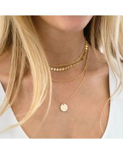 Korean Multi-Layer Clavicle Explosion Stacking Titanium Steel Medallion Pendant Necklace For Women