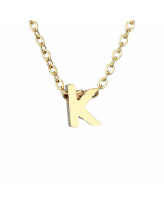 Fashion Hot Sale Simple 26 Letter Gold-Plated Necklace 316L Titanium Steel