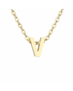 Fashion Hot Sale Simple 26 Letter Gold-Plated Necklace 316L Titanium Steel