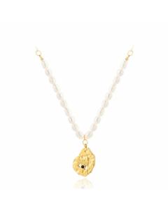 Baroque Style Titanium Steel Freshwater Pearl Chain Necklace