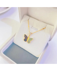 Fashion Titanium Steel Butterfly Simple Necklace Plated 18K Gold