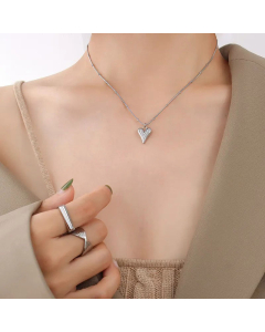 Fashion Simple Necklace Heart-Shape Titanium Steel Necklace