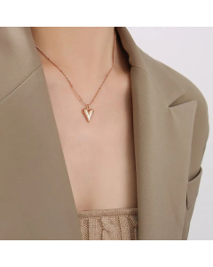 Fashion Simple Necklace Heart-Shape Titanium Steel Necklace