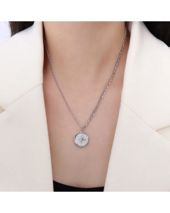 18K Gold-Plated Star Pendant Double Necklace Simple Necklace Titanium Steel