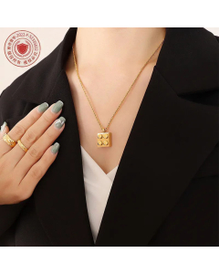 Fashion Geometric Simple Square Pendant Necklace Titanium Steel