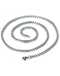 Plain Square Pearl Chain Stainless Steel Necklace