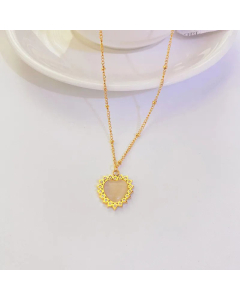 Fashion Plated 18K Gold Titanium Steel Necklace Heart Necklace