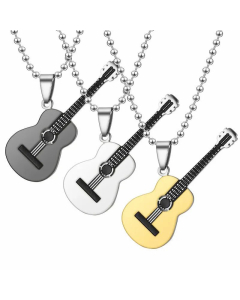 Fashion Couple Necklace Hot Music Guitar Stainless Steel