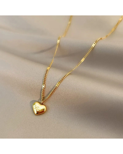 Fashion Titanium Steel Necklace Simple Heart-Shaped Pendant 
