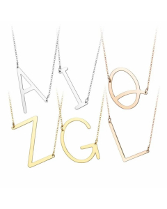 New 26 English Alphabet Necklace Titanium Steel