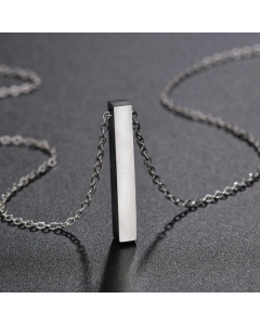 Glossy Name Cylinder Necklace Simple Stainless Steel 