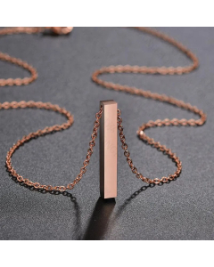 Glossy Name Cylinder Necklace Simple Stainless Steel 