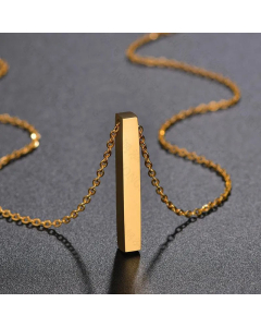 Glossy Name Cylinder Necklace Simple Stainless Steel 